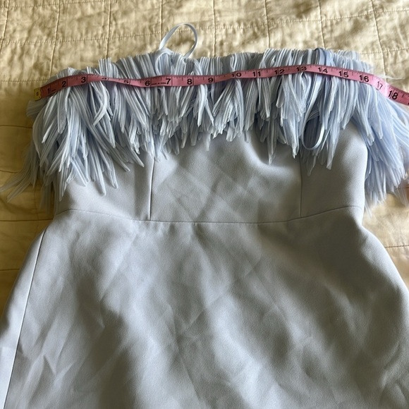 BCBGMaxazria Light Blue Dress with Fringe Detail - Picture 3 of 9
